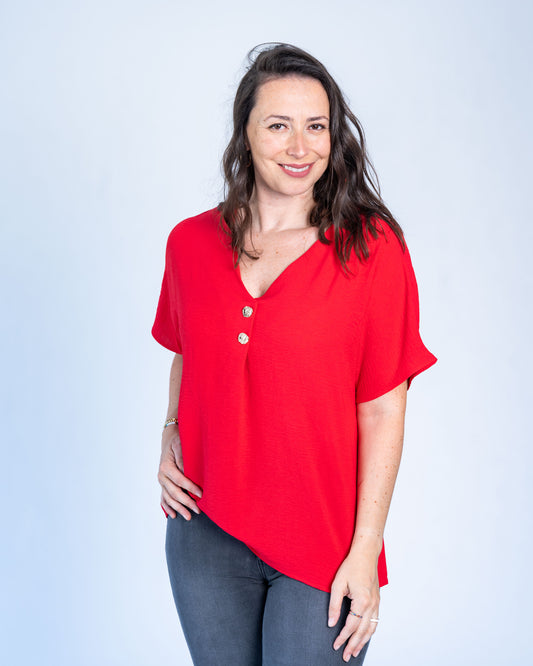 BLUSA AGUSTINA DOS BOTONES ROJA