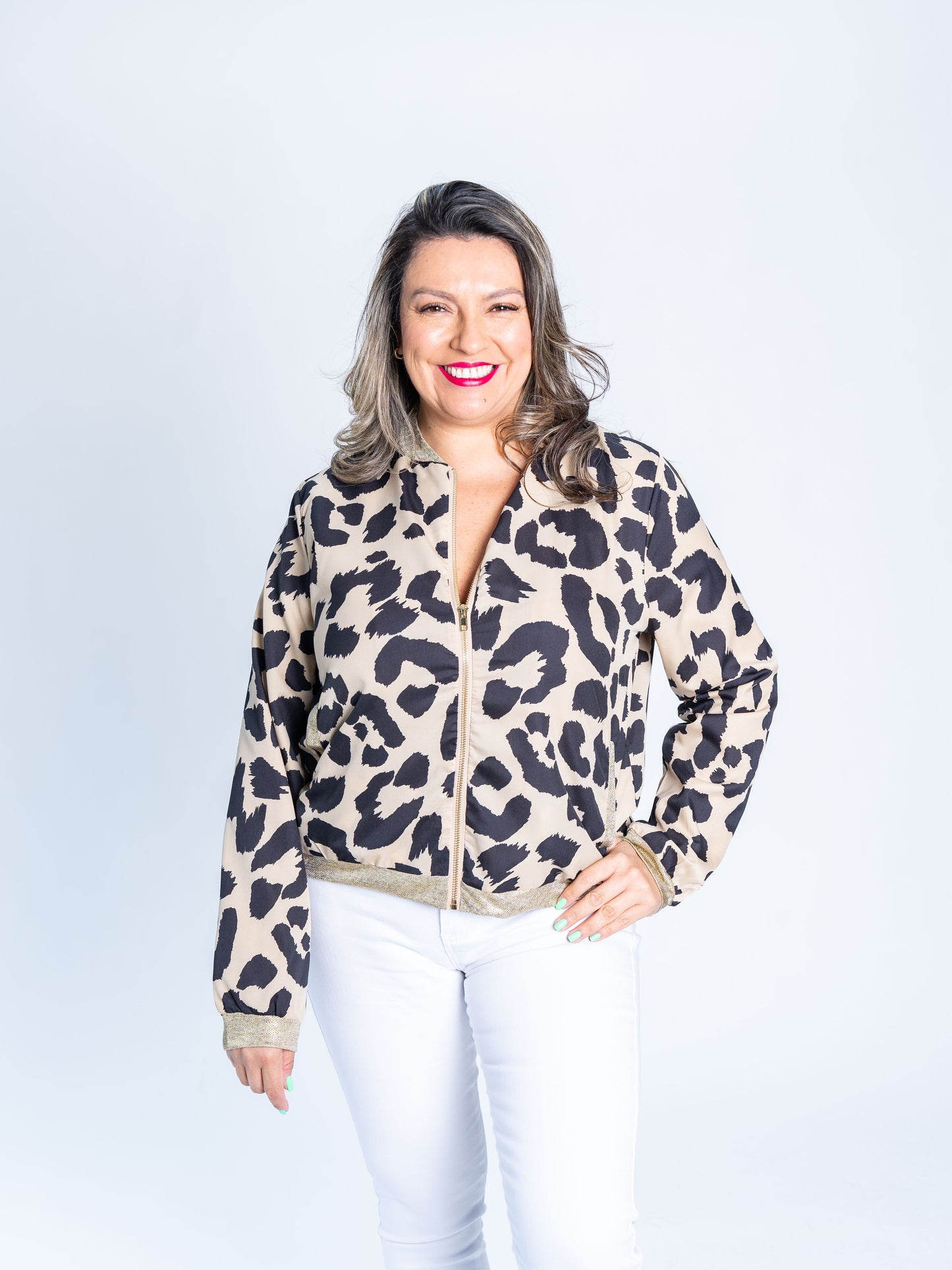 CHAQUETA PRINT EVA BEIGE