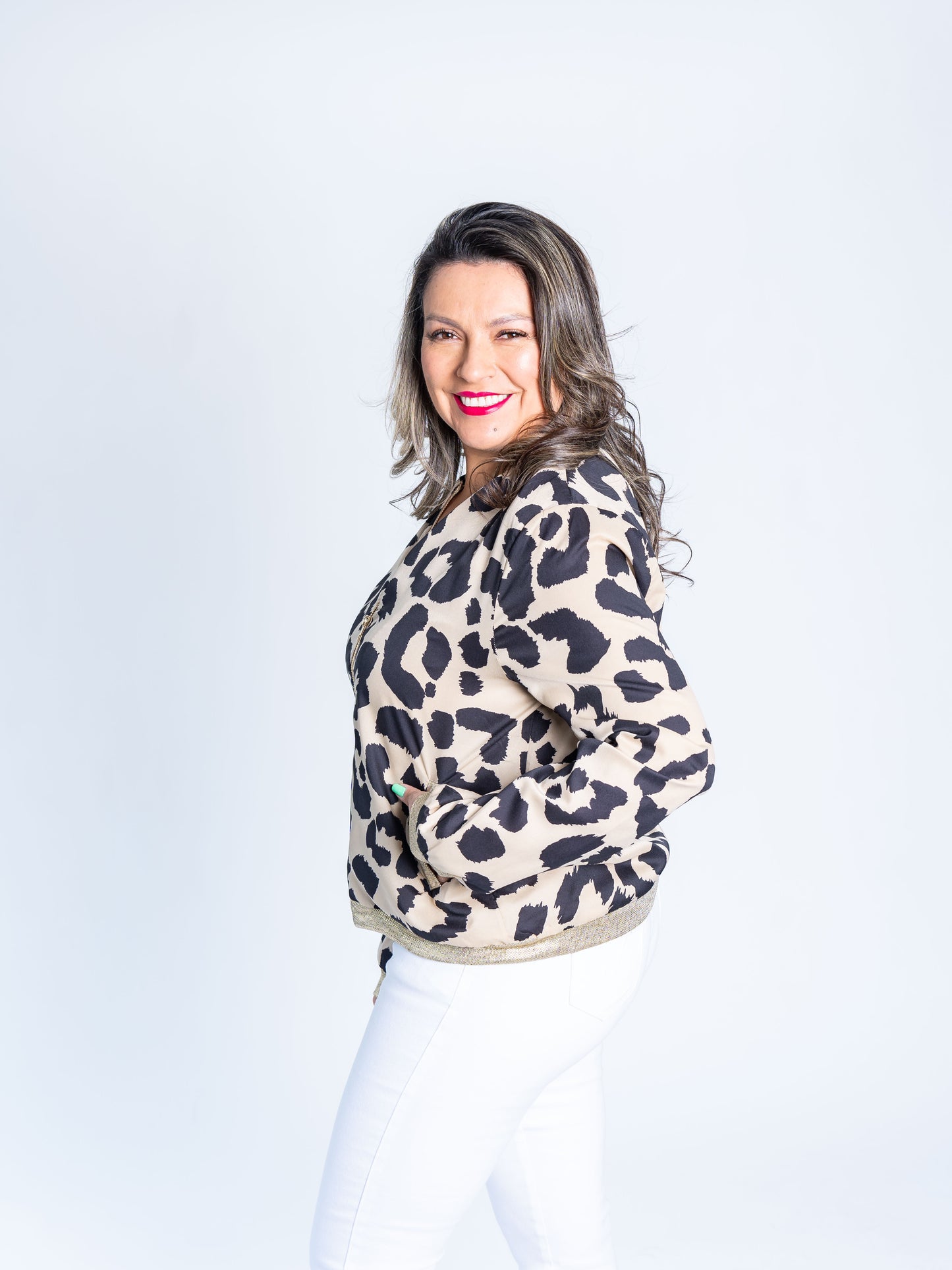 CHAQUETA PRINT EVA BEIGE