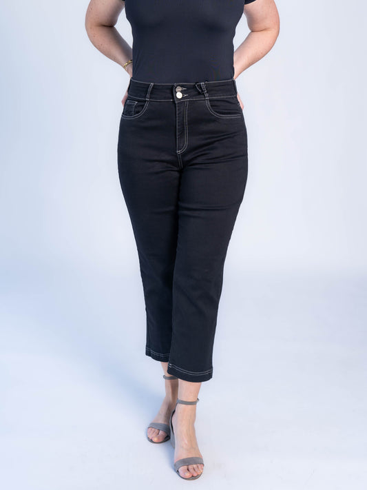 JEANS MOM NEGRO