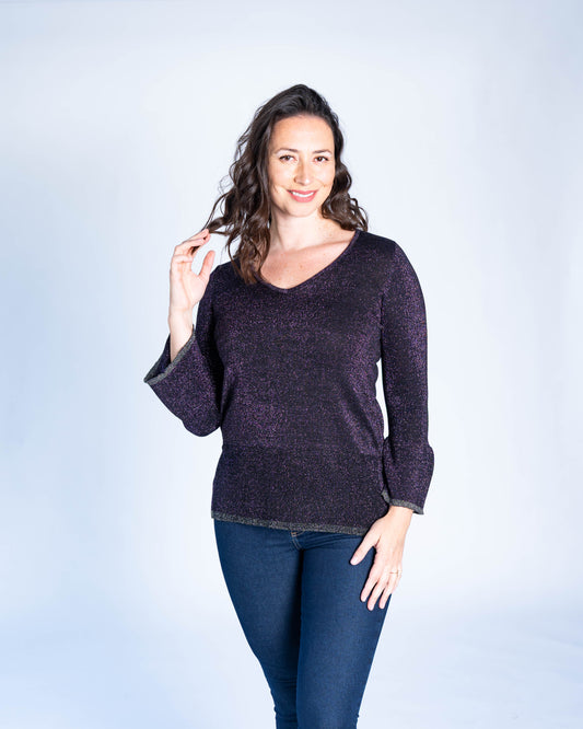 SWEATER LUREX LUNA MORADO