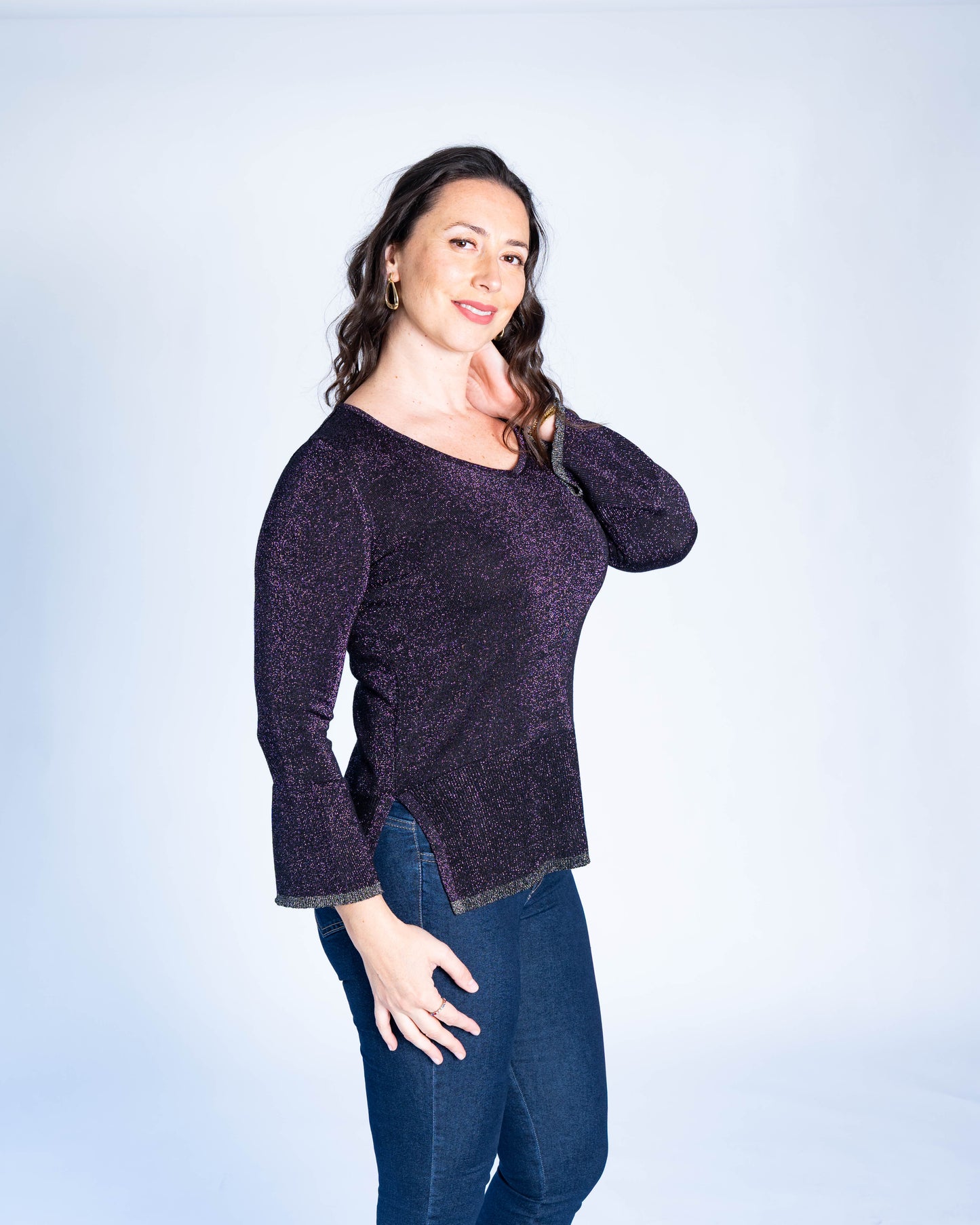 SWEATER LUREX LUNA MORADO