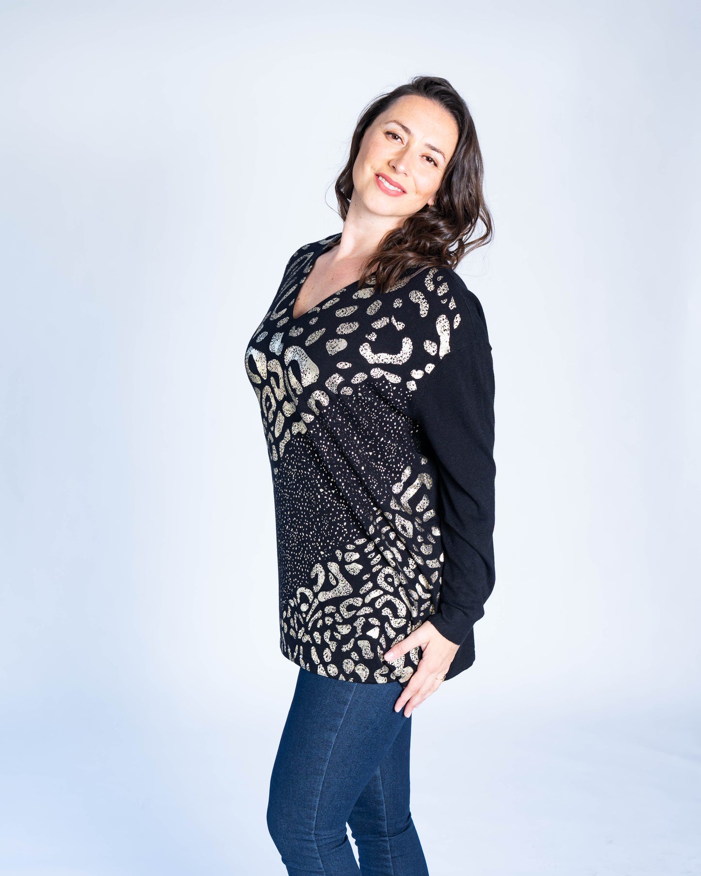 SWEATER PRINT CONSU NEGRO