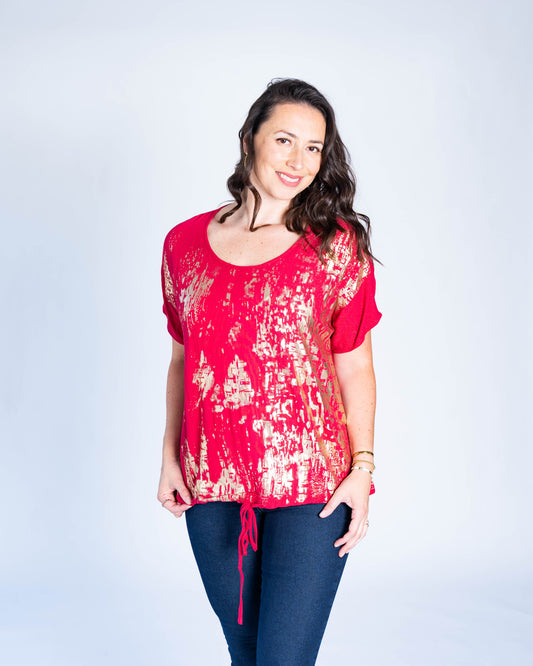 BLUSA GOLD ROJA