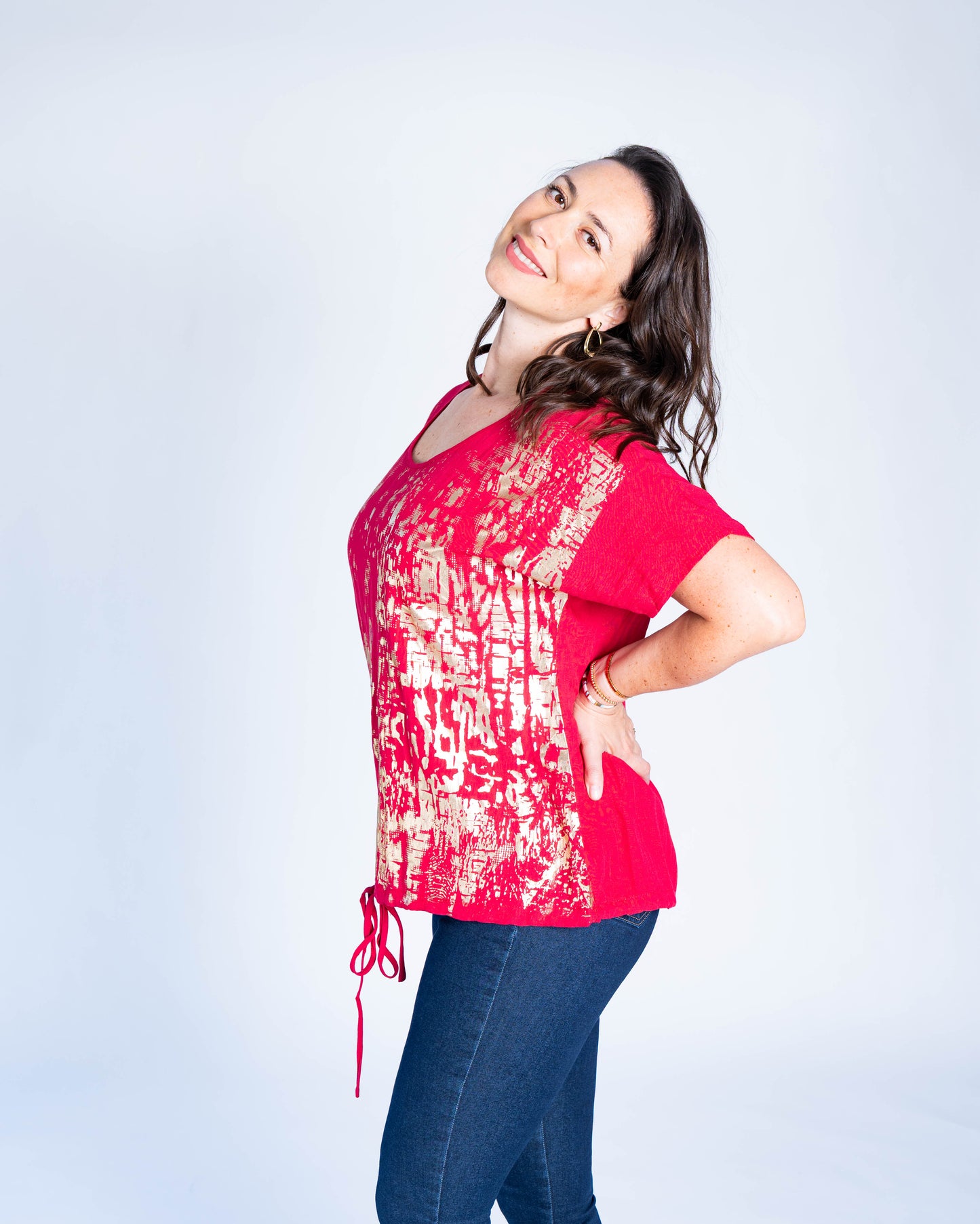 BLUSA GOLD ROJA