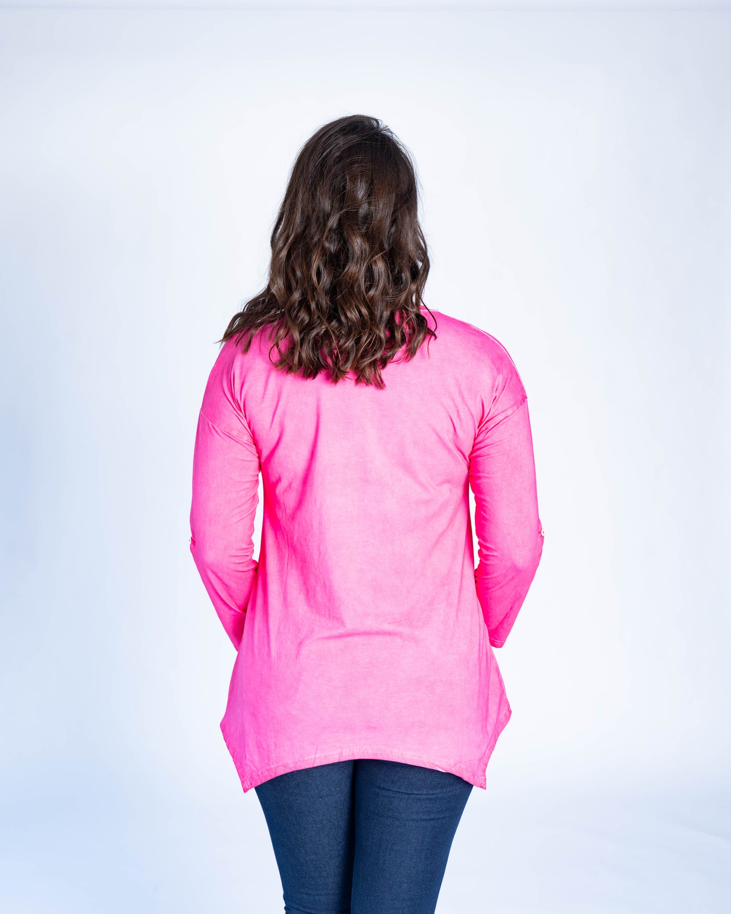 POLERA LARGA STAR FUCSIA