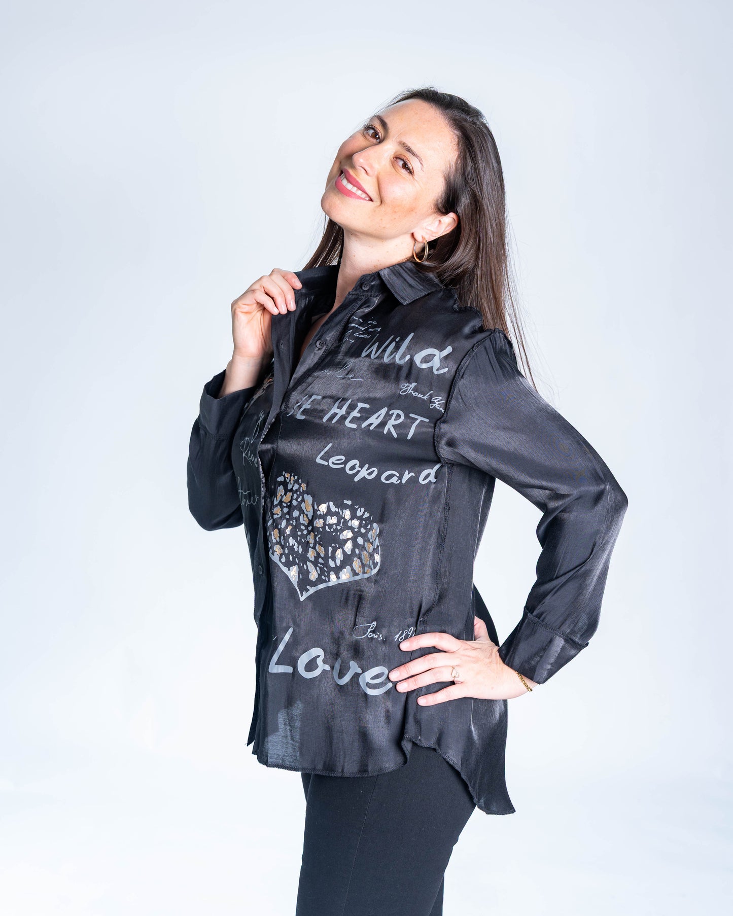 BLUSA TORNASOL LETRAS NEGRO