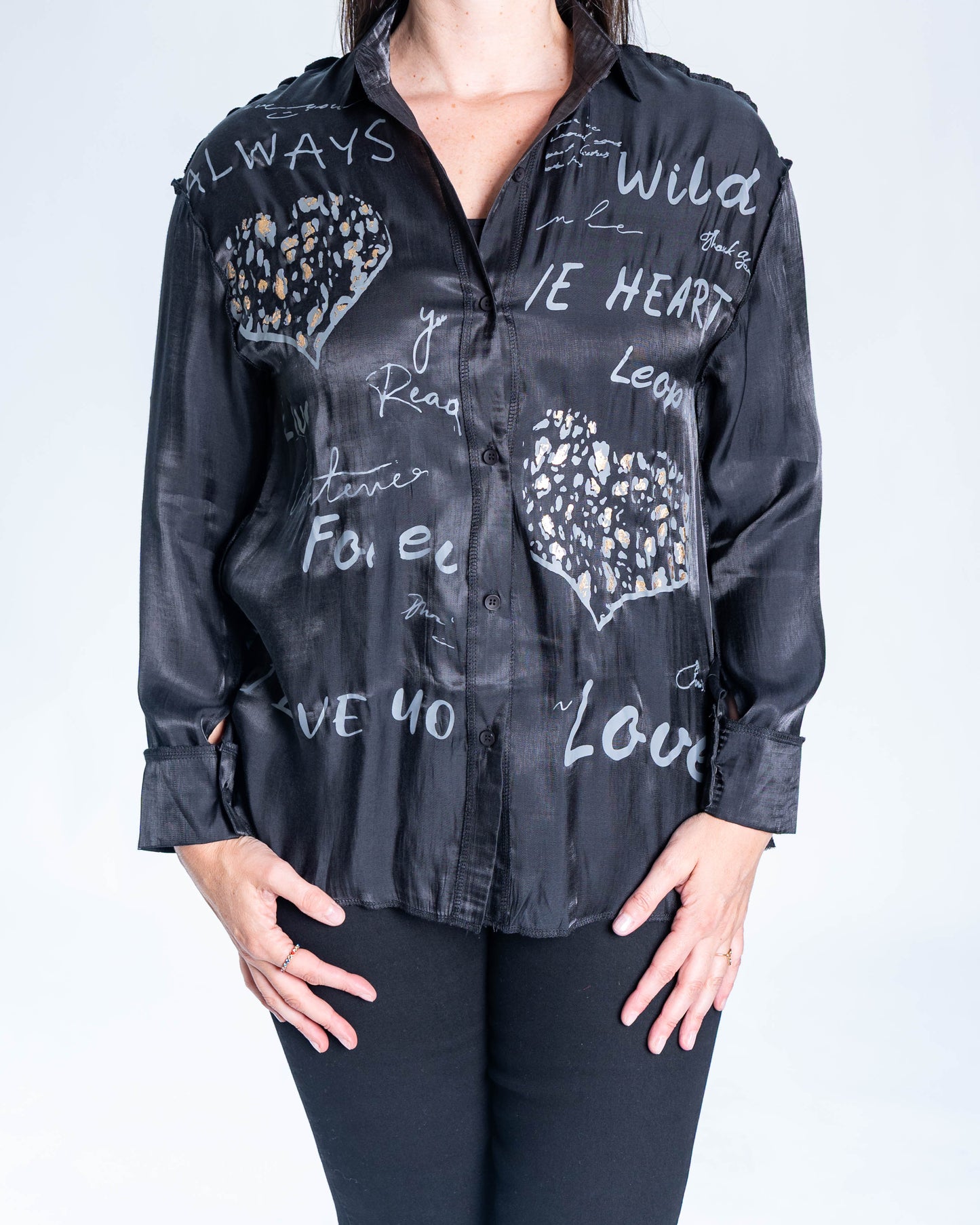 BLUSA TORNASOL LETRAS NEGRO