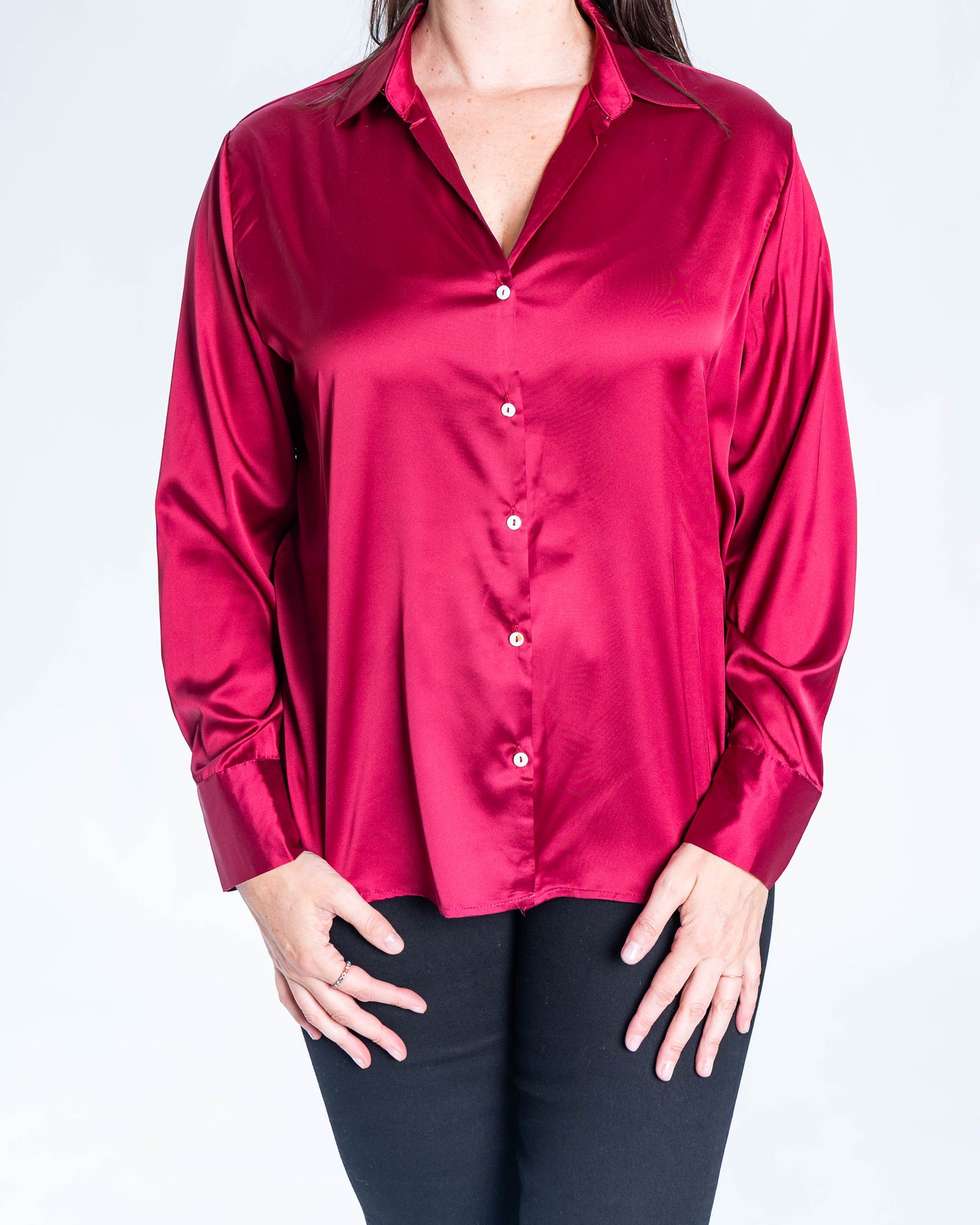 BLUSA SATINADA POLETTE BURDEO